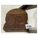 CARVED FISH MOTIF FOLD OUT CIGARETTE CASE 6" H X