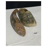 WOOD SHOE AND HAND PAINTED FISH FROM GORD