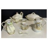 DRESDEN HAND PAINTED CREAMER, DEPOSE FRANCE CHOC.