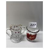 CLEAR AND RUBY FLASHED TOOTHPICK HOLDER 1920,
