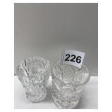 PAIR OF CLEAR GLASS TOOTHPICK HOLDERS