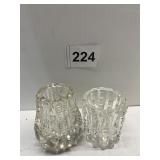 PAIR OF CLEAR GLASS TOOTHPICK HOLDERS