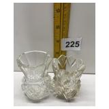 PAIR OF CLEAR GLASS TOOTHPICK HOLDERS