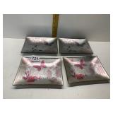 SET OF 4 BUTTERFLY DISHES