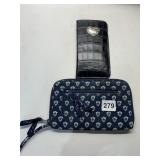 VERA BRADLEY ZIP AROUND WALLET AND BRIGHTON FAUX