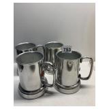 SET OF 4 CHROME MUGS