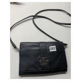 GIANI BERNIN BLACK LEATHER PURSE WITH CROSS BODY,