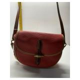 RED PEBBLED LEATHER DOONEY AND BOURKE ALL WEATHER