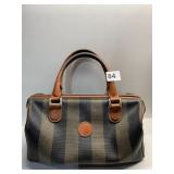 FENDI STRIPED LEATHER HANDBAG