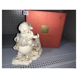 LENOX FLORENTINE AND PEARL LIGHTED SNOWMAN WITH