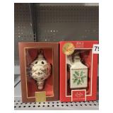 LENOX CHRISTMAS ORNAMENTS 2012 ANNUAL AND INNER