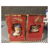LENOX CHRISTMAS ORNAMENTS TEACUP AND STOCKING