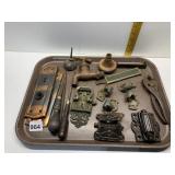 SMALL OILER, DOOR HARDWARE, WOOD DOORKNOB, COPPER