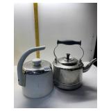BONJOUR COPPER BOTTOM TEA KETTLE AND TFAL KETTLE