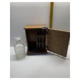 FAUX BOOKS LIQUOR STASH BOX WITH DECANTER AND 6
