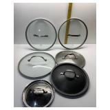 CALPHALON, ANOLON POT LIDS, 10" AND 3 OTHER
