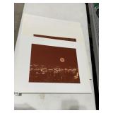 FRAMED PHOTO OF OIL WELL, FLOWER AND DRAWN