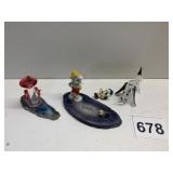 PINOCCHIO MINI FIGURE ON AMETHYST, BLOWN GLASS