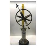 20" METAL SPEAR IN SPHERE STATUE