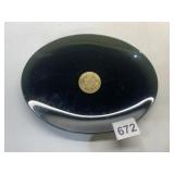 US SENATE OVAL TRANSLUCENT BLACK GLASS DISH