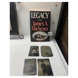 4 ANTIQUE TIN TYPES AND LEGACY BY JAMES MICHENER