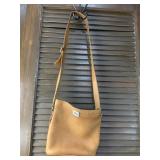 COACH LIGHT BROWN PEBBLED LEATHER BUCKET PURSE,