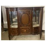 EXQUISITE CURVED FRONT DISPLAY PARLOR CABINET