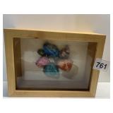 POLISHED GEMSTONES IN SHADOW BOX