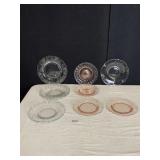 HEISEY PINK AND CLEAR PLATES