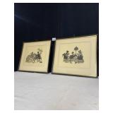 TWO SILHOUETTE ONE HI TEA AND COURTING SCENE