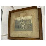 PHOTO ANTIQUE MAN W/LAMB MAT HAS DAMAGE 12.5" X