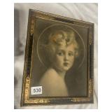 FRAMED PRINT OF GIRL 13" X 10.5"