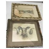 BRIDGE AND RAM PRINTS BROKEN GLASS 13" X 17"