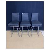 AMISCO SWIVEL VINYL BAR STOOLS GRAY METAL BASE