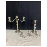 STERLING WEIGHTED BASE 3 PC. CANDLESTICK - 29.25