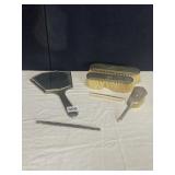 STERLING DRESSER SET, MIRROR 3 BRUSHES, 1 COMB