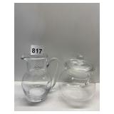 BLOWN GLASS SUGAR AND CREAMER SET
