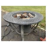 GAS FIRE PIT W/ LINE AND COVER