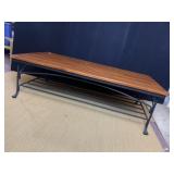 IRON BASE COFFEE TABLE W/ STORAGE FOR MAGAZINES,