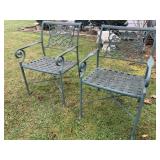 TWO CAST ALUMINUM CHAIRS