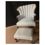 SIDE CHAIR WITH OTTOMAN 36"H X 30" W QUEEN ANNE