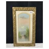18.5" H X 10.5" - CANAL SCENE ANTIQUE PICTURE
