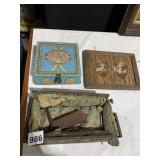 CARVED BIRD MOTIF LINED BELIEVE PART OF A DRESSER