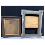 23" X 18" WOOD ANTIQUE FRAME, WALNUT FRAME GOLD