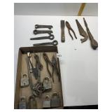 ANTIQUE TOOLS, LOCKS
