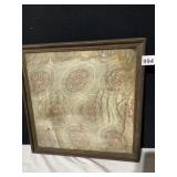 FRAMED SILK 15" X 15" WATER SPOTS