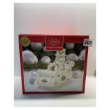 LENOX HAPPY HOLIDAYS SNOWMAN CANDY BOWL