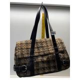 ANN TAYLOR PLAID FABRIC HANDBAG