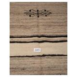 BROWN WOOL WOVEN BED COVER OR WALL-HANGING WITH