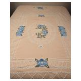 PEACH COLOR CHENILLE BEDSPREAD 104"X72" A COUPLE
